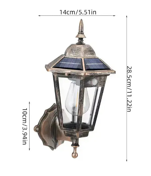 VintageLux™ Solar Outdoor Wall Lantern – Waterproof European-Style Solar Exterior Wall Light Luminescense