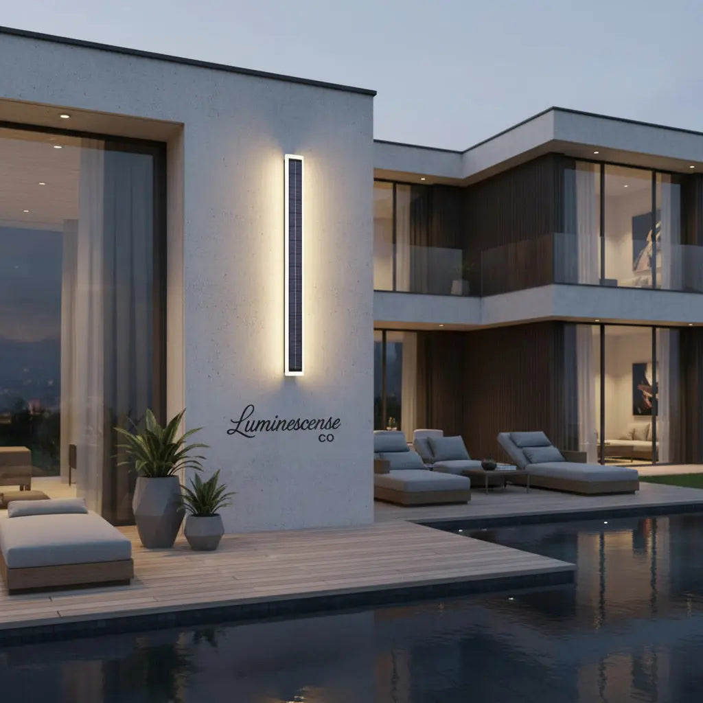 SolarGlow™ Linear Wall Light — Modern Solar-Powered Exterior Accent Lighting Luminescense