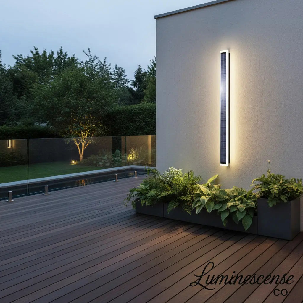 SolarGlow™ Linear Wall Light — Modern Solar-Powered Exterior Accent Lighting Luminescense