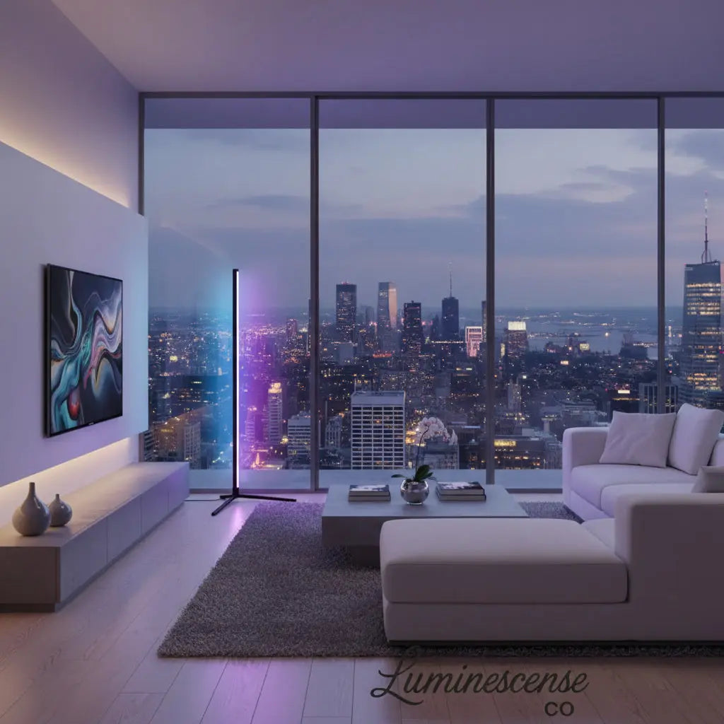 LuminaEdge™ RGB Corner Floor Lamp – 155cm Smart Ambient LED Light Luminescense