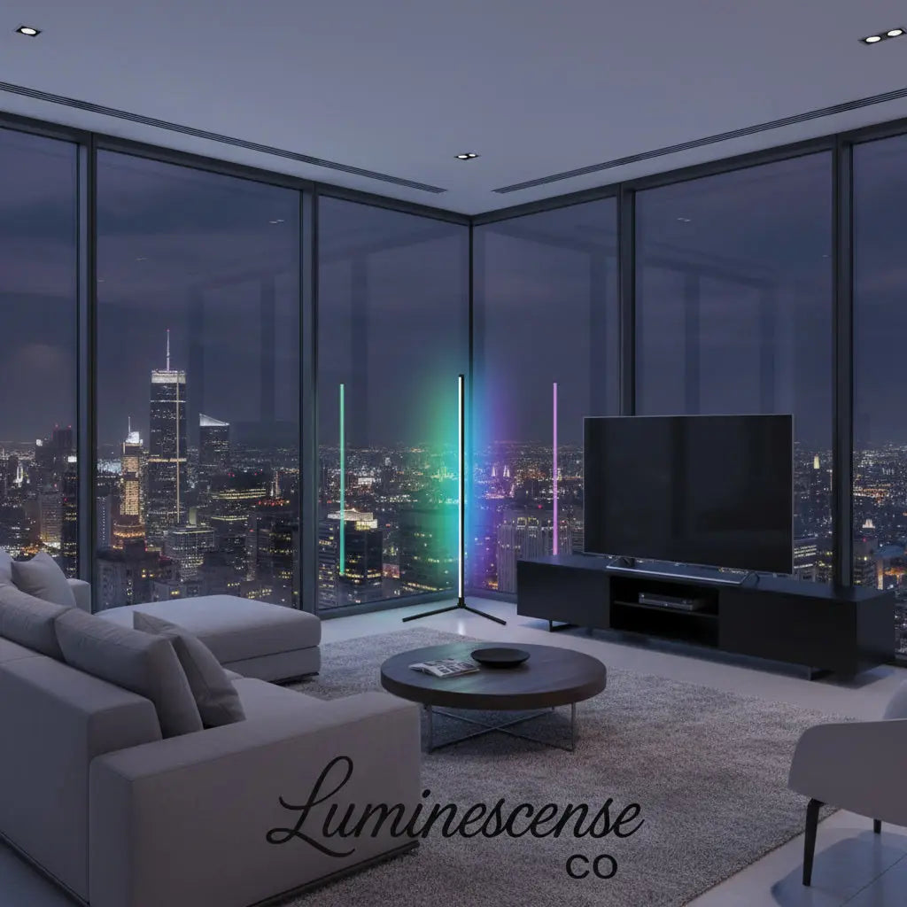 LuminaEdge™ RGB Corner Floor Lamp – 155cm Smart Ambient LED Light Luminescense