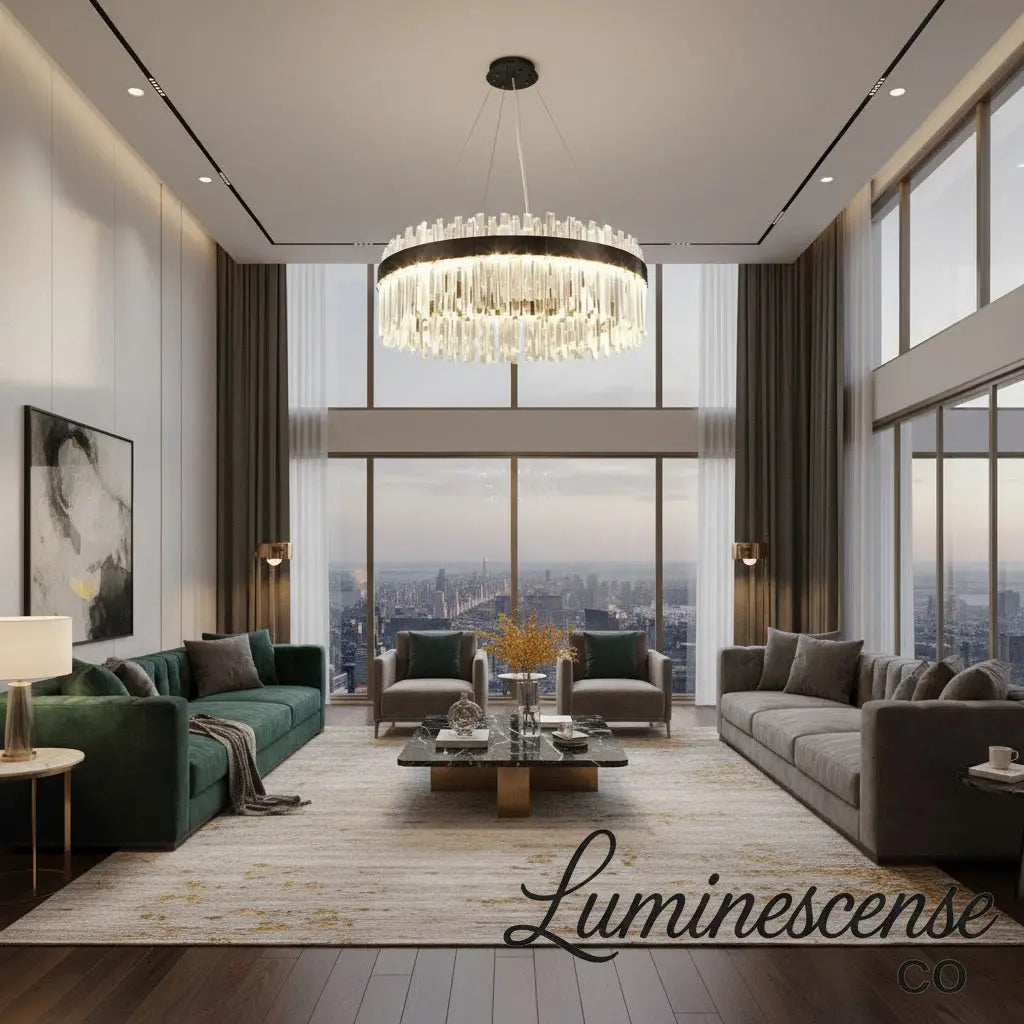 Aurielle™ Modern Crystal LED Chandelier – Luxury Gold Pendant Light Luminescense