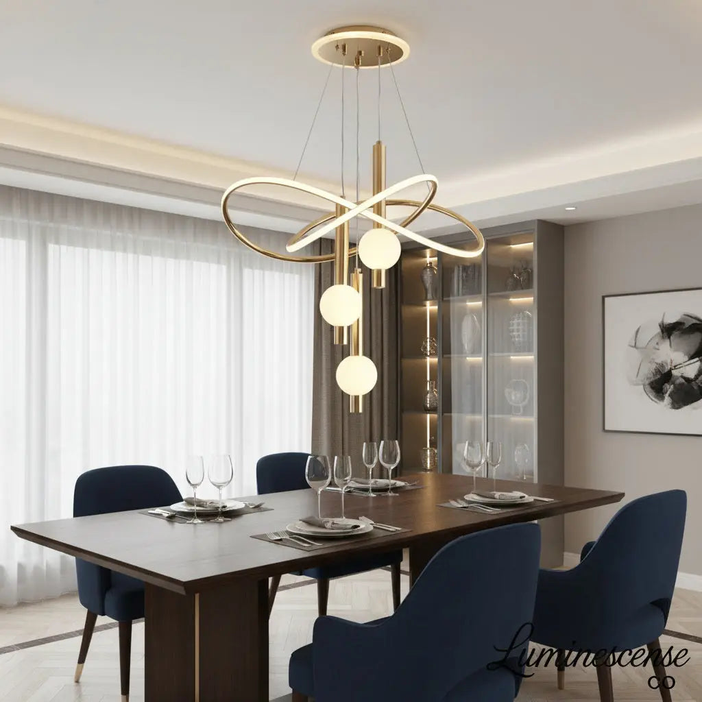 HelixAura™ Modern LED Pendant Chandelier – Sculptural Spiral Ceiling Chandelier Luminescense