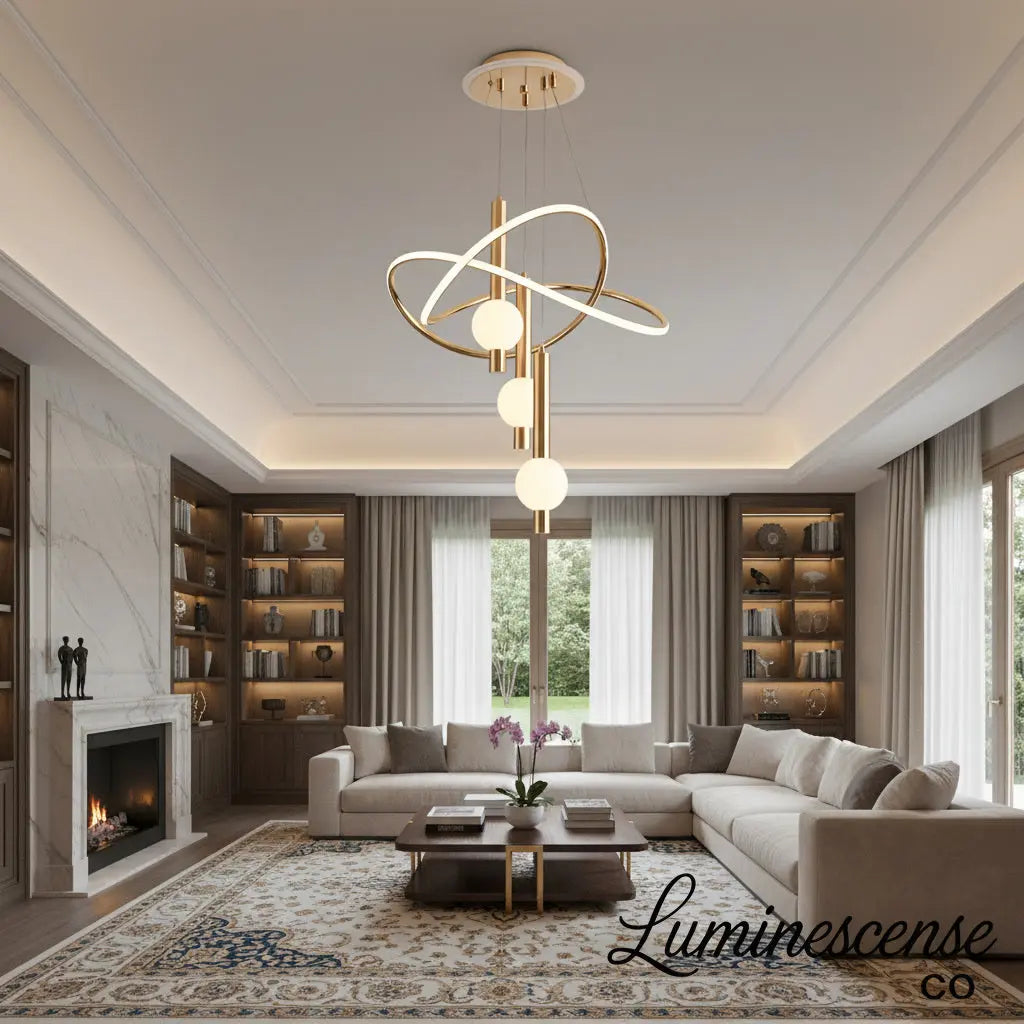 HelixAura™ Modern LED Pendant Chandelier – Sculptural Spiral Ceiling Chandelier Luminescense