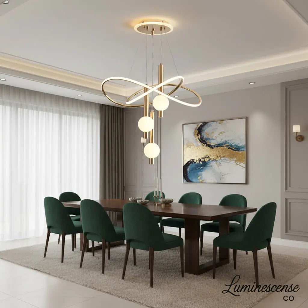 HelixAura™ Modern LED Pendant Chandelier – Sculptural Spiral Ceiling Chandelier Luminescense