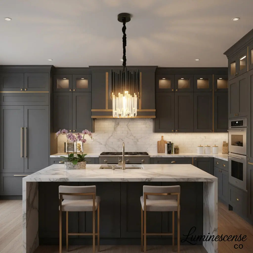 Obsidian Veil™ Crystal Pendant Light – Modern Black Luxury Chandelier Luminescense