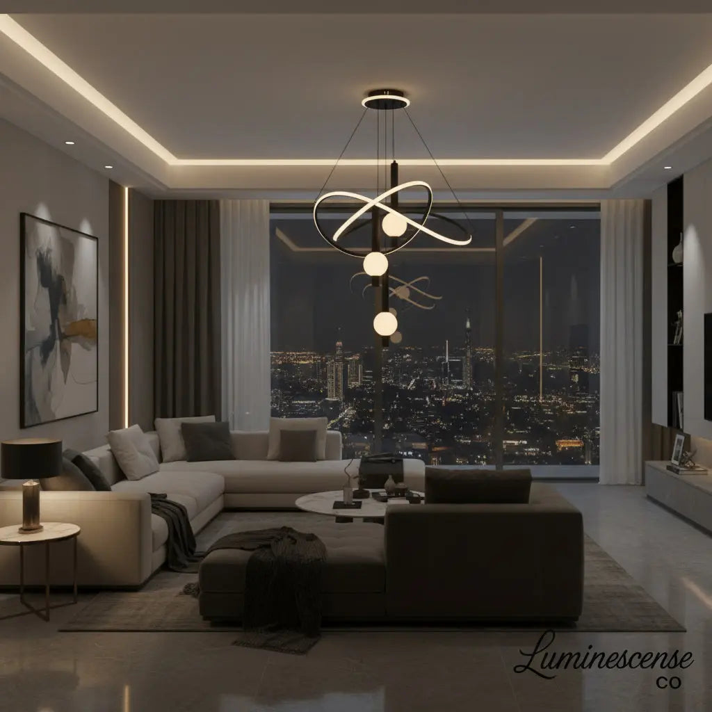 HelixAura™ Modern LED Pendant Chandelier – Sculptural Spiral Ceiling Chandelier Luminescense