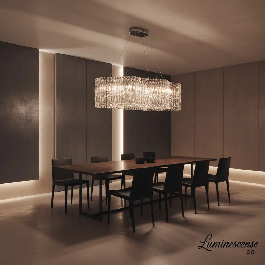 Crystella Modern Luxury LED Crystal Flush-Mount Chandelier Luminescense