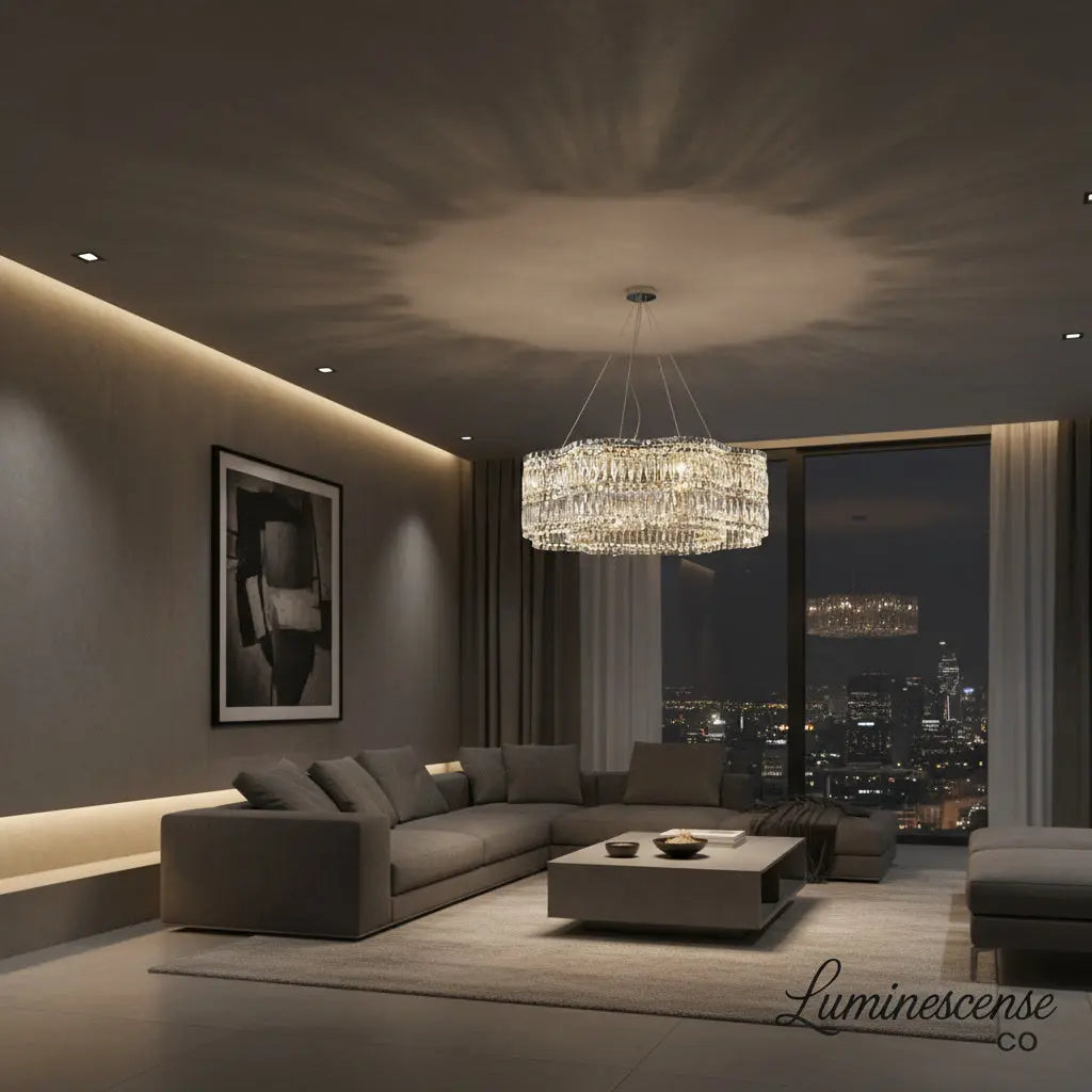 Crystella Modern Luxury LED Crystal Flush-Mount Chandelier Luminescense