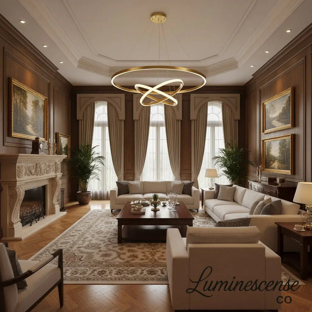 AstraFlow™ Modern Spiral LED Chandelier – Sculptural Multi-Ring Pendant Light Luminescense