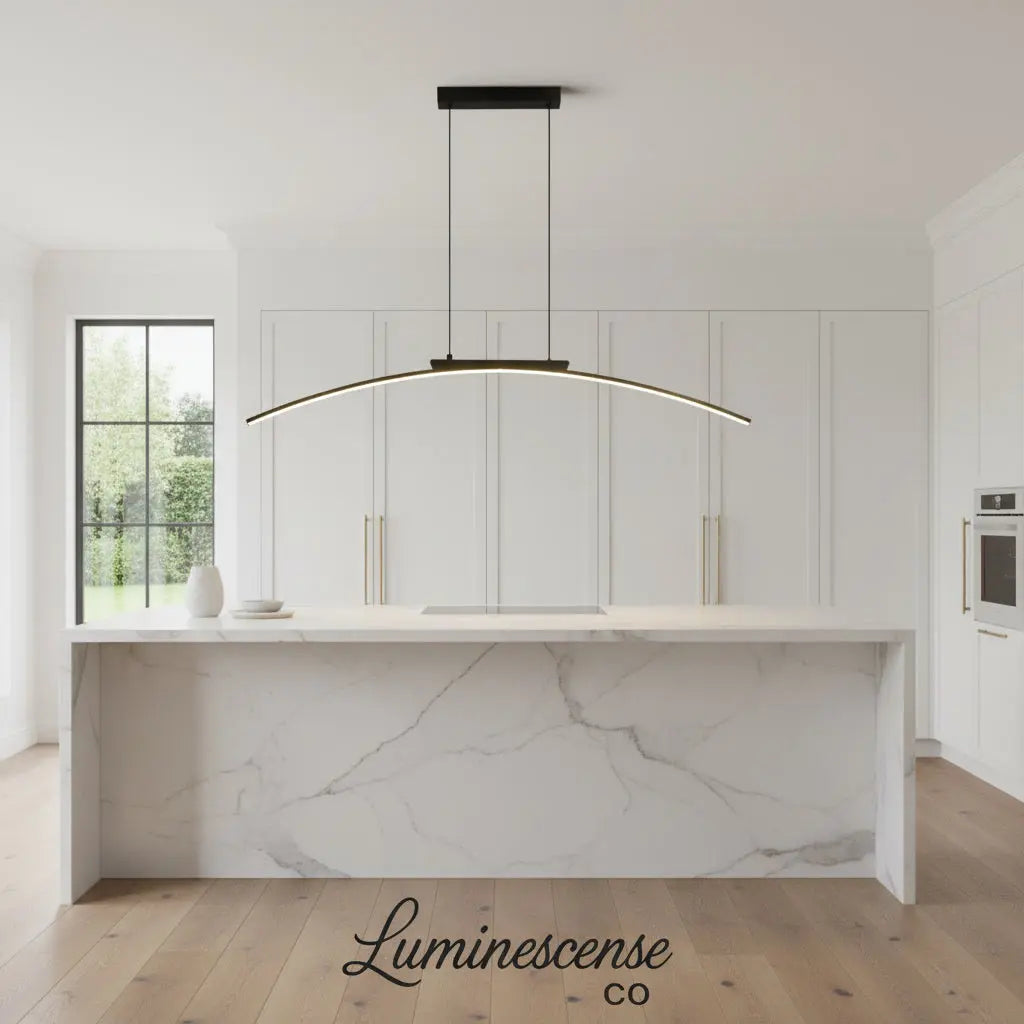 ArcLinea™ Curved Linear LED Pendant Light – Modern Pendant Chandelier Luminescense