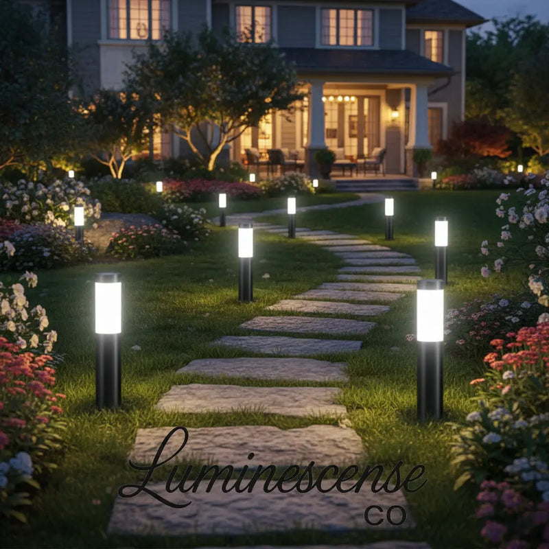 SolarPath™ Stainless Steel Outdoor Path Lights – Modern IP65 Garden & Walkway Lighting (Small & Large) Luminescense