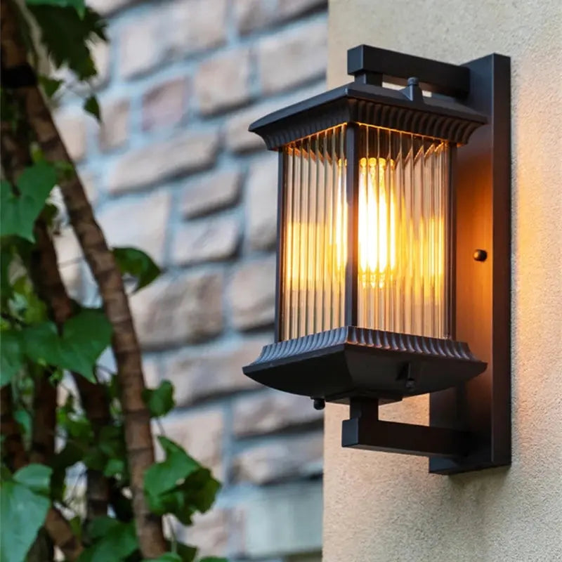 FortisLux™ Architectural Outdoor Wall Light – Waterproof Aluminum & Glass E27 Wall Sconce Luminescense