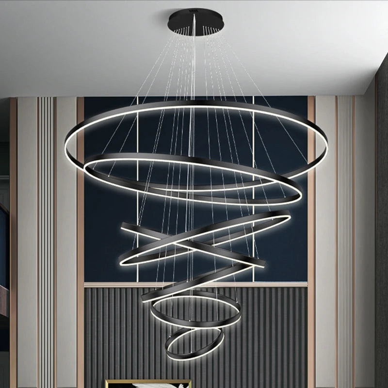 Modern Ring Stair Chandelier
