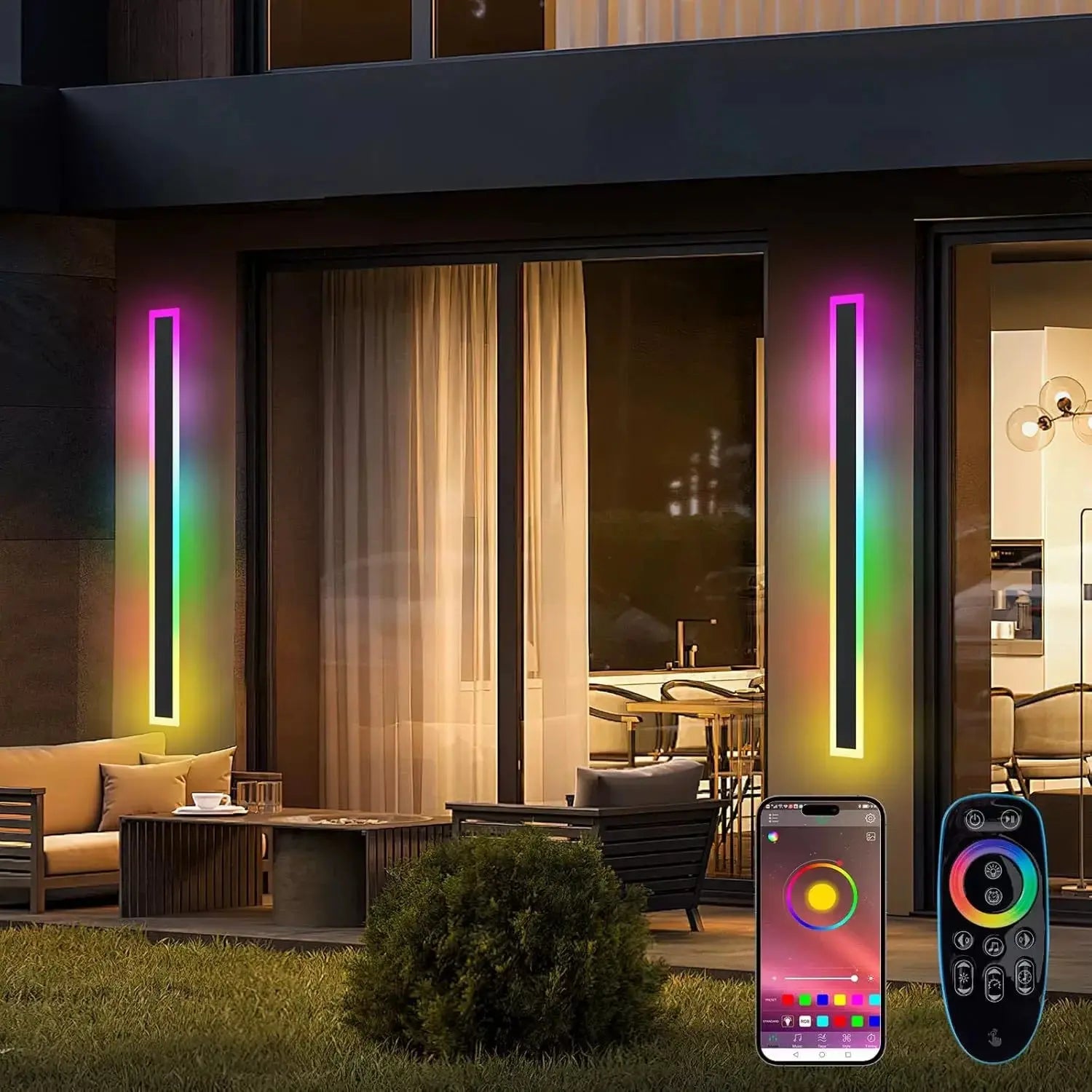 The Chroma Line™ Smart RGB Linear Wall Sconce | Waterproof IP65 Modern LED Bar | App-Controlled Mood Light Luminescense