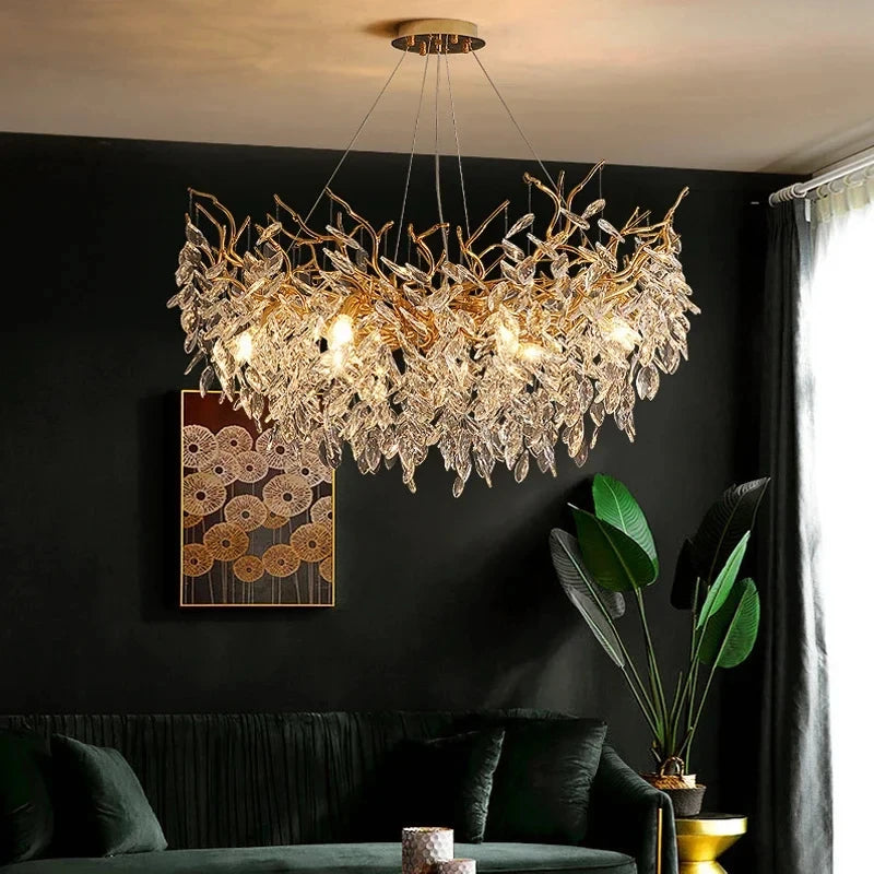 Modern Gold Crystal LED Chandelier