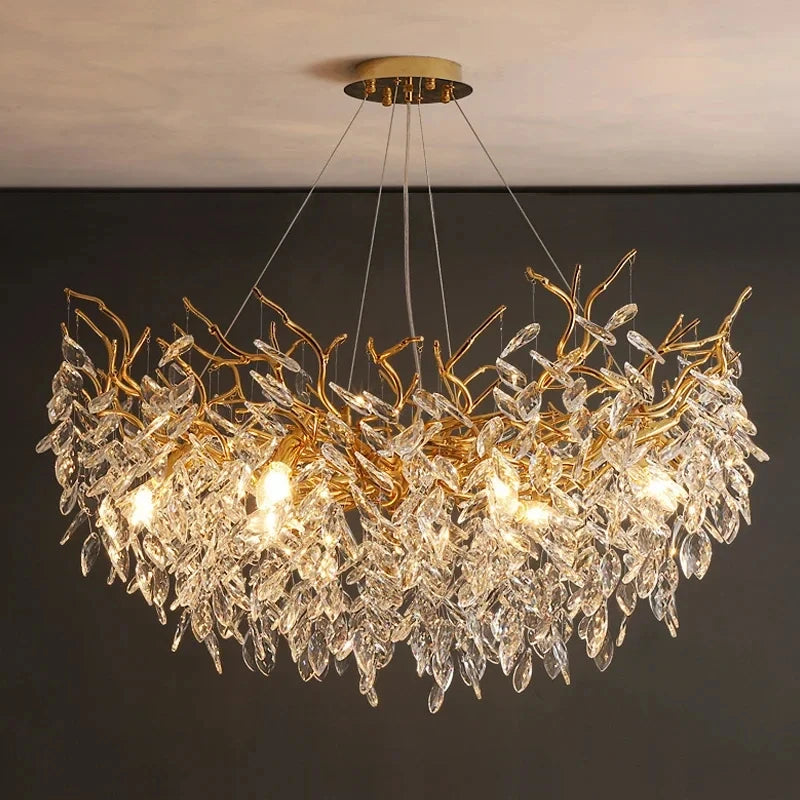 Modern Gold Crystal LED Chandelier