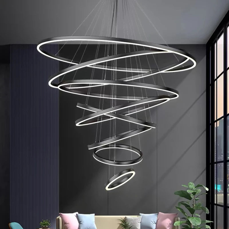 Modern Ring Stair Chandelier