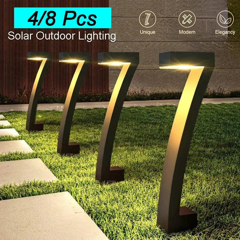 LumiPath™ Modern Outdoor Pathway Lights – Weatherproof Auto On/Off Solar Lighting Luminescense