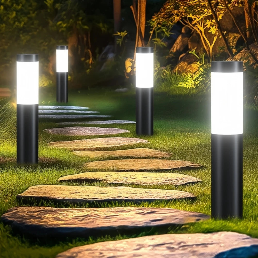 Solar Glow Stainless Steel Pathway Lights
