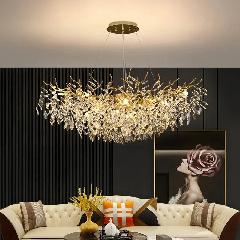 Modern Gold Crystal LED Chandelier