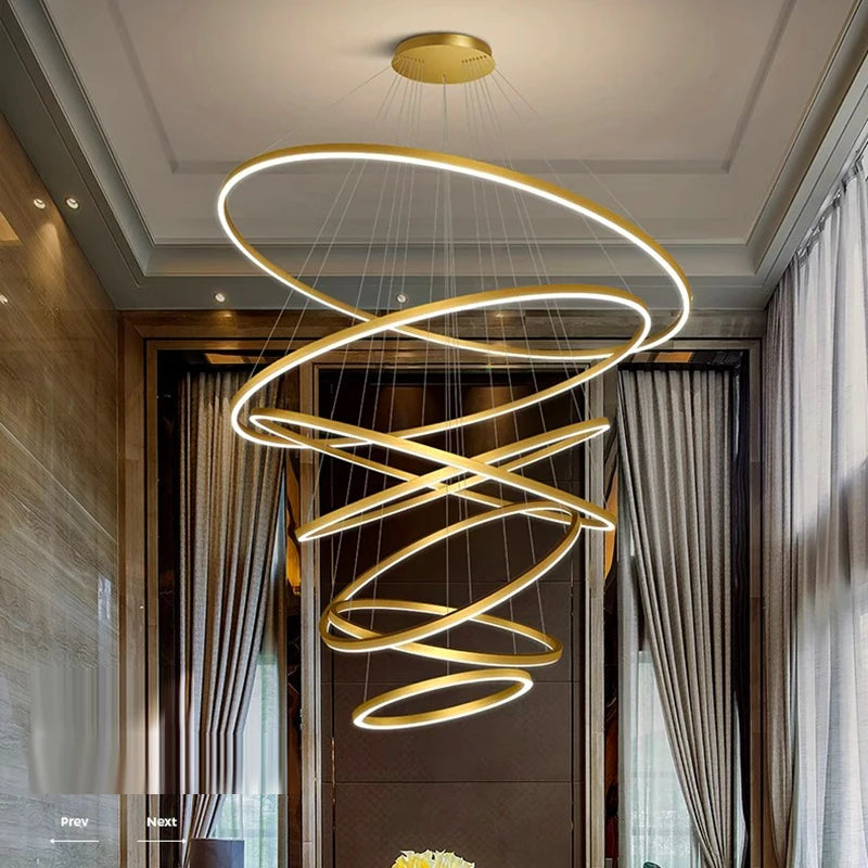 Modern Ring Stair Chandelier
