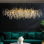 CrystalBloom™ Luxury Branch Chandelier – Stainless Steel & Crystal LED Ceiling Light Luminescense