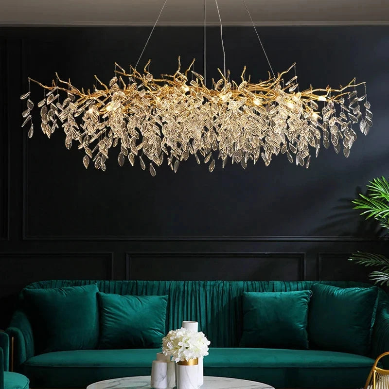 Modern Gold Crystal LED Chandelier