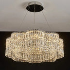 Crystella Modern Luxury LED Crystal Flush-Mount Chandelier Luminescense