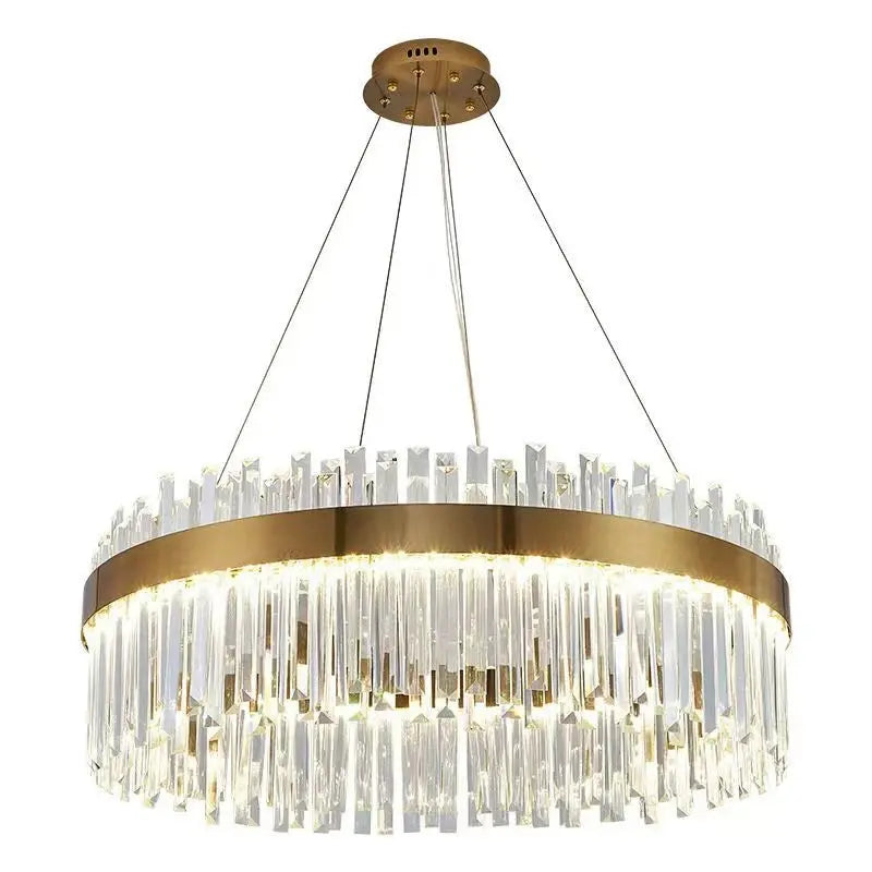 Aurielle™ Modern Crystal LED Chandelier – Luxury Gold Pendant Light Luminescense
