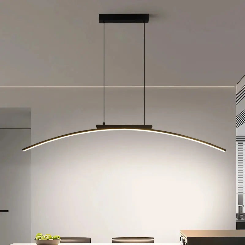 ArcLinea™ Curved Linear LED Pendant Light – Modern Pendant Chandelier Luminescense