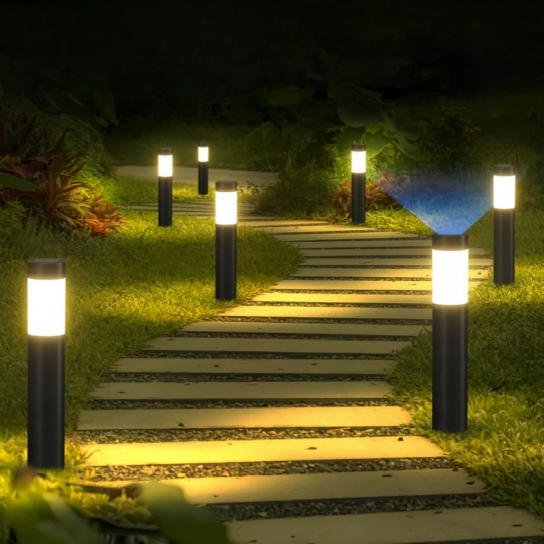 Solar Glow Stainless Steel Pathway Lights