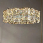Crystella Modern Luxury LED Crystal Flush-Mount Chandelier Luminescense