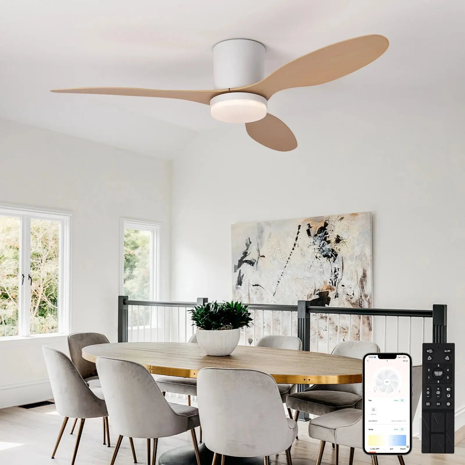 Aeris™ Modern LED Ceiling Fan with Remote Control – 3-Blade Silent Ceiling Fan Ligh Luminescense