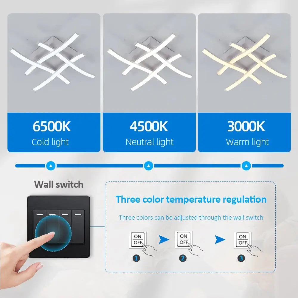 HashTag™ Modern LED Ceiling Light – Sculptural Wave Flush Mount Luminescense