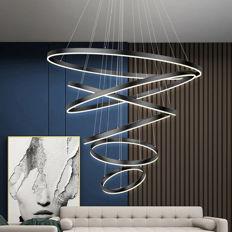 Modern Ring Stair Chandelier