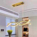 Helixora™ Crystal Linear Pendant Light – Dimmable LED Wave Chandelier for Dining & Island Spaces Luminescense