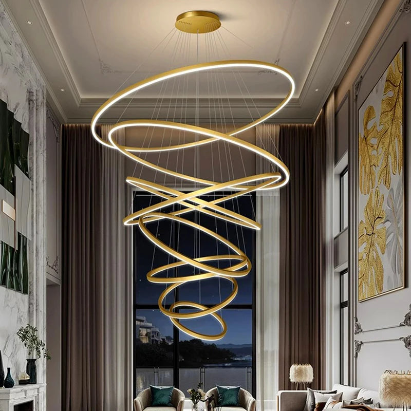 Modern Ring Stair Chandelier
