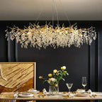 CrystalBloom™ Luxury Branch Chandelier – Stainless Steel & Crystal LED Ceiling Light Luminescense