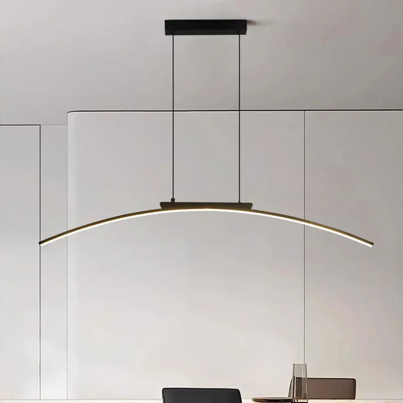 ArcLinea™ Curved Linear LED Pendant Light – Modern Pendant Chandelier Luminescense