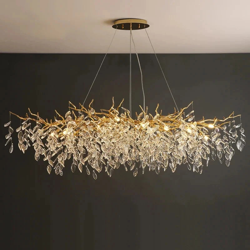 Modern Gold Crystal LED Chandelier